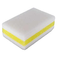 Sponge Magic Eraser Pad, 3&quot; x 4 1/2&quot;, White/Yellow - SPONGE