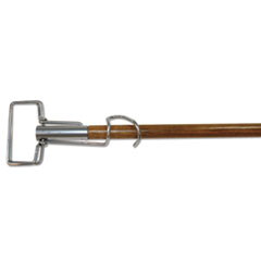 Metal Spring Clip Mop Handle, Wood Handle/Metal Head, 63&quot; -