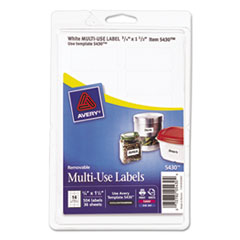 Print or Write Removable
Multi-Use Labels, 3/4 x
1-1/2, White, 504/Pack -
LABEL,.75X1.5,504/PK,WHT