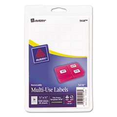 Print or Write Removable
Multi-Use Labels, 1/2 x 3/4,
White, 1008/Pack -
LABEL,.5X.75,1000/PK,WHT