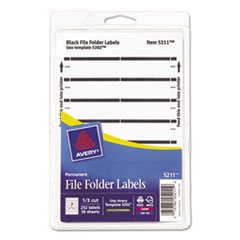 Print or Write File Folder
Labels, 11/16 x 3-7/16,
White/Black Bar, 252/Pack -
LABEL,FILE,FLDR,252/PK,BK
