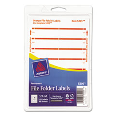 Print or Write File Folder
Labels, 11/16 x 3-7/16,
White/Orange Bar, 252/Pack -
LABEL,FLE,FLDR,252/PK,OR