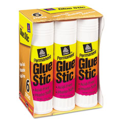 Clear Application Permanent Glue Sticks, 1.27 oz, 6/Pack