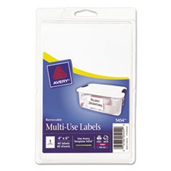 Print or Write Removable
Multi-Use Labels, 4 x 6,
White, 40/Pack -
LABEL,4X6,40/PK,WHT