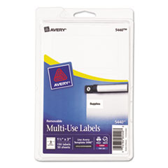 Print or Write Removable
Multi-Use Labels, 1-1/2 x 3,
White, 150/Pack -
LABEL,1.5X3,150/PK,WHT