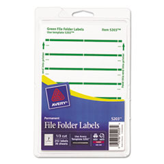 Print or Write File Folder
Labels, 11/16 x 3-7/16,
White/Green Bar, 252/Pack -
LABEL,FLE,FLDR,252/PK,GN