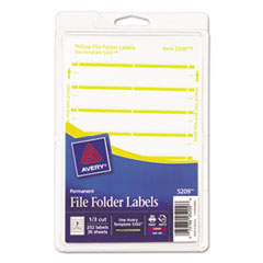Print or Write File Folder
Labels, 11/16 x 3-7/16,
White/Yellow Bar, 252/Pack -
LABEL,FLE,FLDR,252/PK,YL