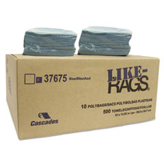 Like-Rags Spunlace Towels, Blue, 12 x 13, 50/Pack -