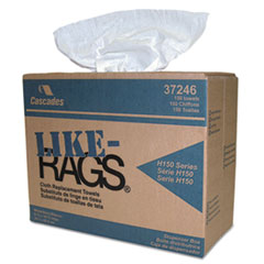 Like-Rags Spunlace Towels, White, 9 3/4 x 16 3/4,