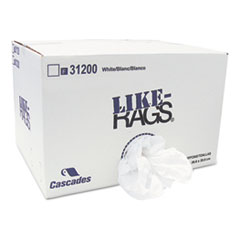 Like-Rags Spunlace Towels, White, 14 x 14.4, 250/Case -