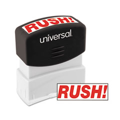 Message Stamp, RUSH, Pre-Inked/Re-Inkable, Red -