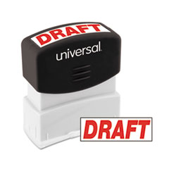 Message Stamp, DRAFT, Pre-Inked/Re-Inkable, Red -