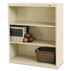Metal Bookcase, 3 Shelves,
34-1/2w x 13-1/2d x 40h,
Putty -
BOOKCASE,STL,3SHF,40H,PY