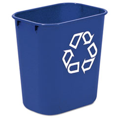 Small Deskside Recycling
Container, Rectangular,
Plastic, 13 5/8 qt, Blue -
C-SMALL DESKSIDE CONTAINW/&quot;WE
RECYCLE&quot; SYMBOL