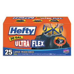 Ultra Flex Waste Bags, 30
Gallon, 30 x 33, 1.3 mil,
Black - HEFTY ULTRA FLEX TRSH
BG 1.3MIL 30GAL BLA 6/25