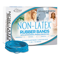 Non Latex Antimicrobial Cyan Blue Rubber Bands, Sz. #33,