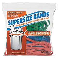 SuperSize Rubber Bands, 12:
Red, 14&quot; Green, 17&quot; Blue,
1/4&quot;w, 24/Pack -
RUBBERBANDS,SUPERSIZE,AST