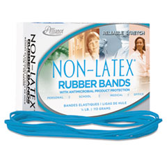 Non Latex Antimicrobial Cyan Blue Rubber Bands, Size