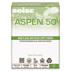 ASPEN 50% Recycled Office Paper, 92 Bright, 20lb, 8-1/2