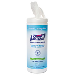 Premoistened Sanitizing
Wipes, Cloth, 5.78&quot; x 7&quot; -
C-PURELL HAND SANI WIPES 12