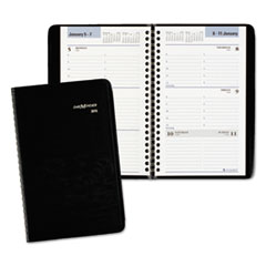 Weekly Appointment Book with
Telephone/Address Section, 4
7/8 x 8, Black -
BOOK,APT,WKLY,8X4.88,BK