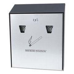 Smokers&#39; Station Wall Mounted Receptacle, 10&quot;w x 3&quot;d x 12