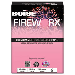 FIREWORX Colored Paper, 20lb, 8-1/2 x 11, Cherry Charge,