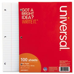 Mediumweight 16-lb. Filler
Paper, 11 x 8-1/2, College
Ruled, White, 100 Shts/Pk -
SHEET,FILLER,11X8.5,100SH