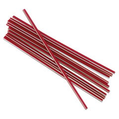 Unwrapped Stir-Straws, 5
1/4&quot;, Red w/White Stripe,
1000/Pack - COCKTAIL UNWRPD
STRW 5.25IN RED W/WS 10/1000