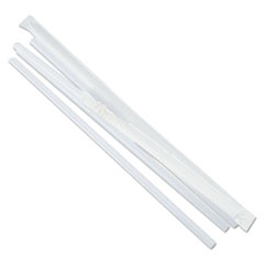 Jumbo Straws, 7 3/4&quot;,
Plastic, Translucent,
500/Pack - JUMBO STRW 7.75IN
PPR WRPD TRANSL 24/500