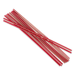 Unwrapped Cocktail Straws,
8&quot;, Plastic, Red w/White
Stripe - COCKTAIL UNWRPD STRW
8IN STIR RED W/WS 10/500