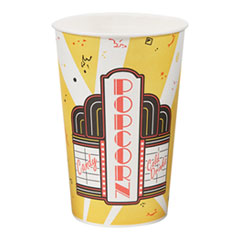 Double Wrapped Paper Bucket,
Waxed, Blue/White, 165 oz -
46OZ POPCORN CUP PREMIER 10/50