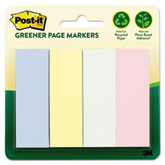 Greener Page Markers, Pastel, 50 Strips/Pad, 4 Pads/Pack -