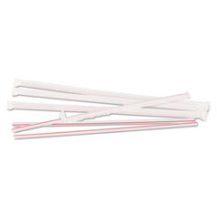 Jumbo Straws, 10 1/4&quot;,
Plastic, White w/Red Stripe,
500/Pack - JUMBO STRW 10.25IN
PPR WRPD RED 4/500