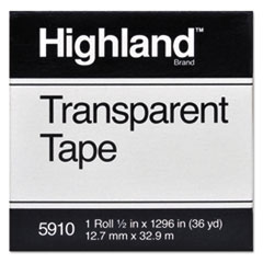 Transparent Tape, 1/2&quot; x
1296&quot;, 1&quot; Core, Clear -
TAPE,TRANS,1/2X1296,CLEAR
