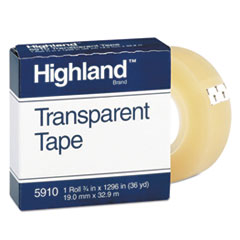 Transparent Tape, 3/4&quot; x
1296&quot;, 1&quot; Core, Clear -
TAPE,TRANS,3/4X1296