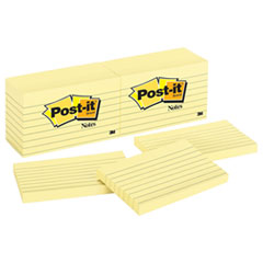Original Notes, 3 x 5, Lined, Canary Yellow, 12 100-Sheet