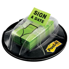 Flags in Dispenser, &quot;Sign &amp; Date&quot;, Bright Green, 200
