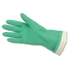Flock-Lined Nitrile Gloves, Green - TEXT GRIP NTRL
