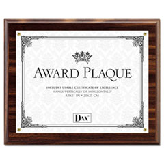 Award Plaque, Wood/Acrylic
Frame, fits up to 8-1/2 x 11,
Walnut - FRAME,AWARD PLAQ,WHT