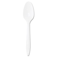 Style Setter Mediumweight Plastic Teaspoons, White -