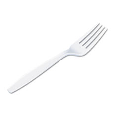 Plastic Tableware, Heavyweight Forks, White -