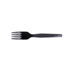 Plastic Tableware, Mediumweight Forks, Black -