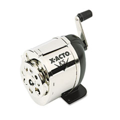 X-ACTO Manual Pencil
Sharpener, Table- or
Wall-Mount, Black/Chrome -
SHARPENER,PCL,CHM/BK