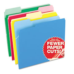 CutLess File Folders, 1/3 Cut Top Tab, Letter, Assorted,