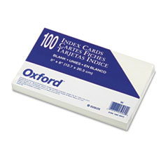 Unruled Index Cards, 5 x 8, White, 100/Pack -