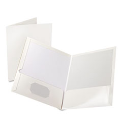 High Gloss Laminated
Paperboard Folder, 100-Sheet
Capacity, White, 25/Box -
PORTFOLIO,LTR,2PCKT,WHT