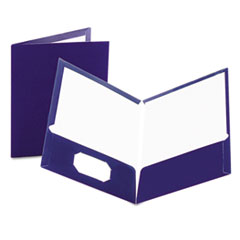 High Gloss Laminated
Paperboard Folder, 100-Sheet
Capacity, Navy, 25/Box -
PORTFOLIO,LTR,2 PCKT,NVBE
