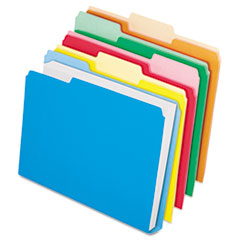 DoubleStuff File Folders, 1/3 Cut, Letter, Assorted -
