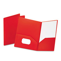Twin-Pocket Polypropylene Portfolio, Red -